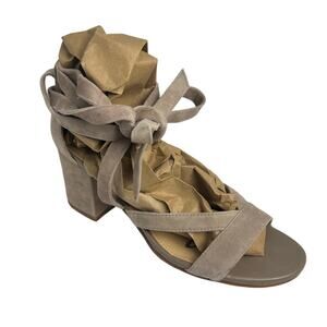 Sam Edelman Sheri Block Heel Lace Up Open Toe Sandals Size 7